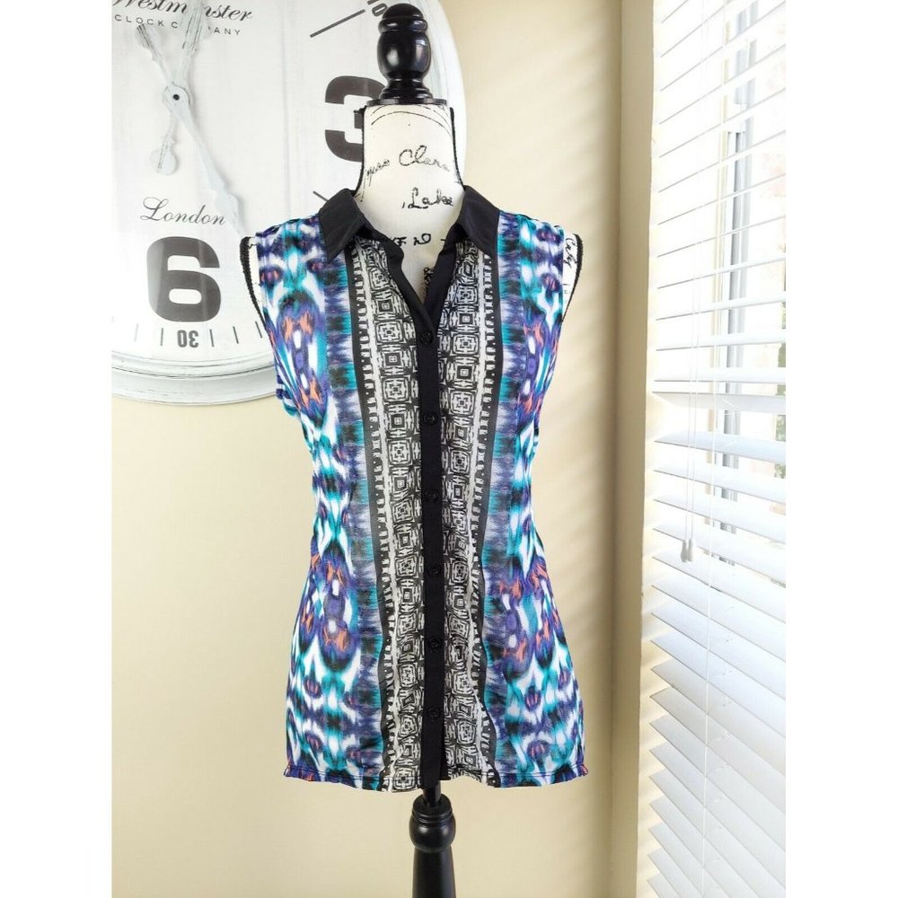 Valerie Stevens Women size Medium Sleeveles 2 Pieces Shark Hem tunic